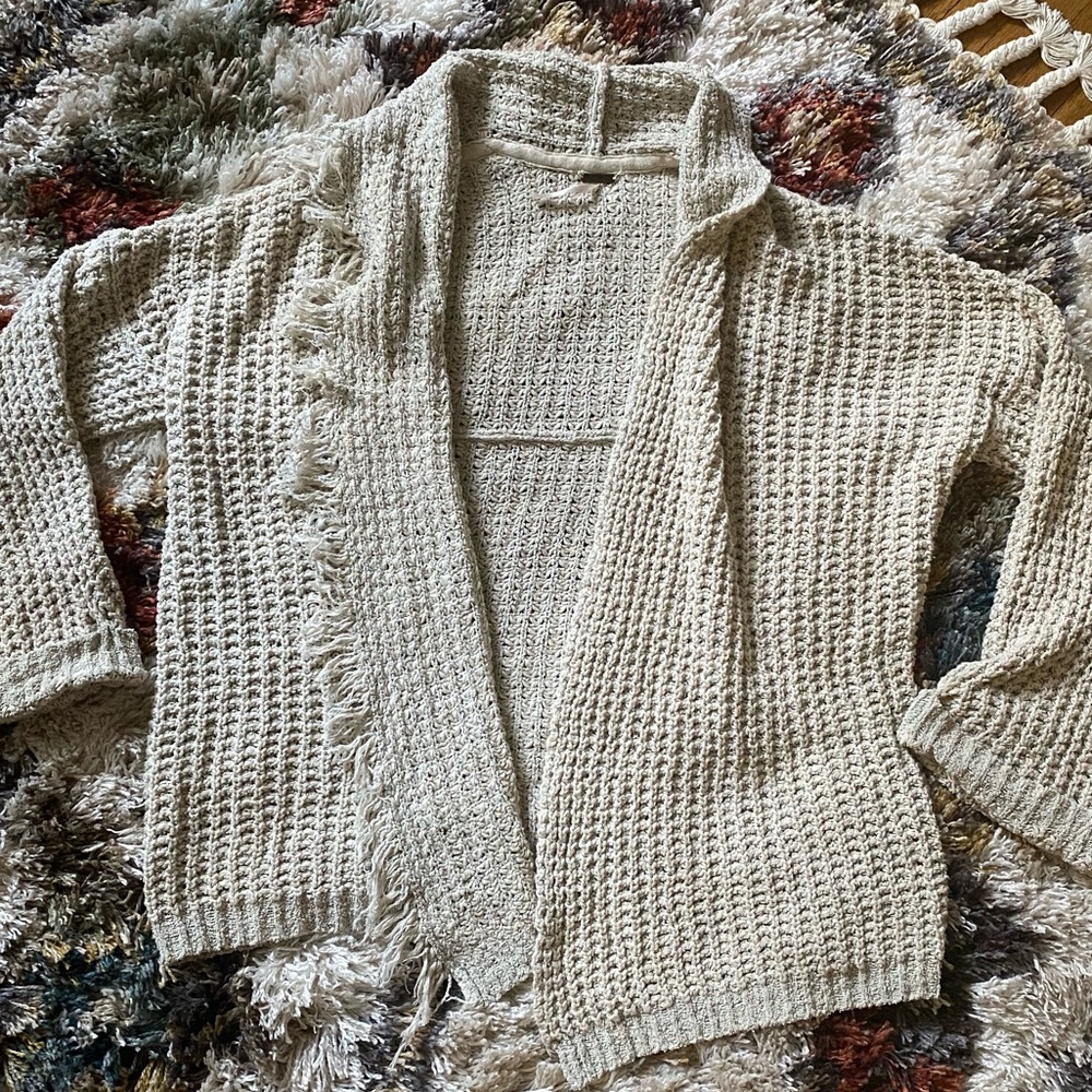 Free People Silk Knit Fringe Sweater